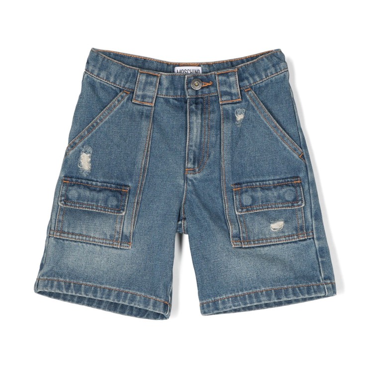 MOSCHINO Shorts denim con effetto vissuto bambino