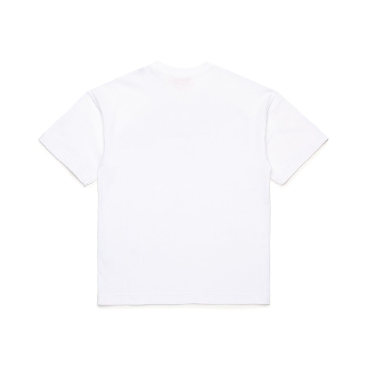 DIESEL T-shirt bianca con logo a contrasto bambini