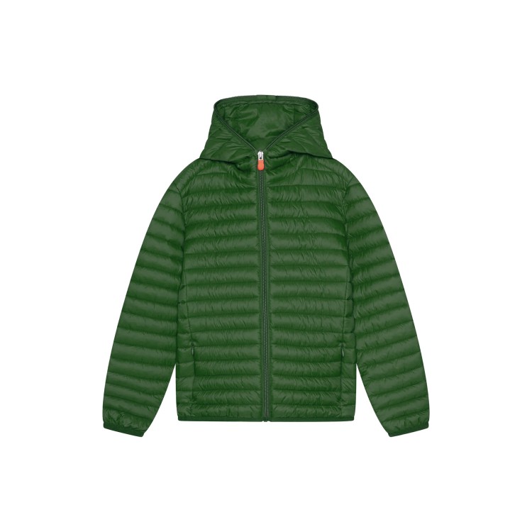 SAVE THE DUCK Piumino verde in nylon trapuntato bambino