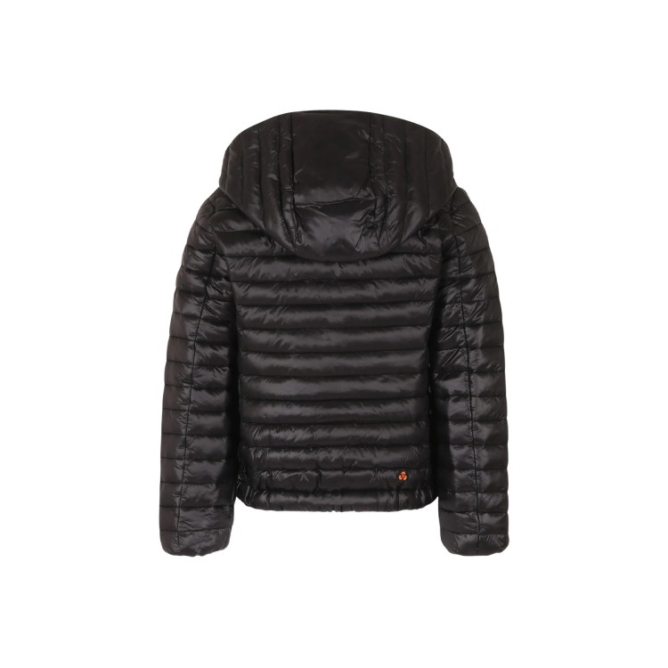 SAVE THE DUCK Piumino nero trapuntato con cappuccio bambina