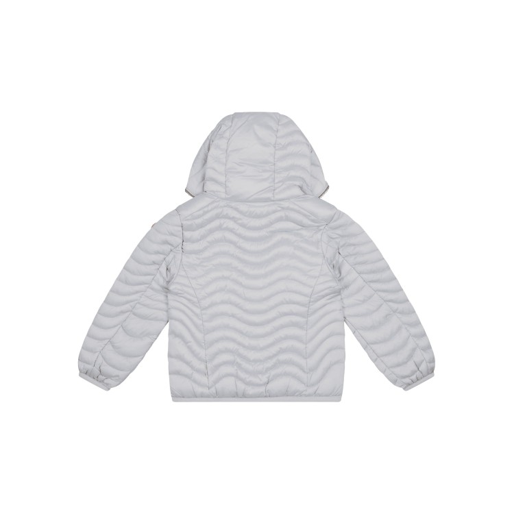 SAVE THE DUCK Piumino grigio in nylon trapuntato ad onde bambina
