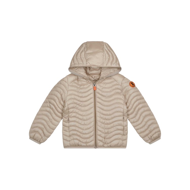 SAVE THE DUCK Piumino sabbia in nylon trapuntato ad onde bambina