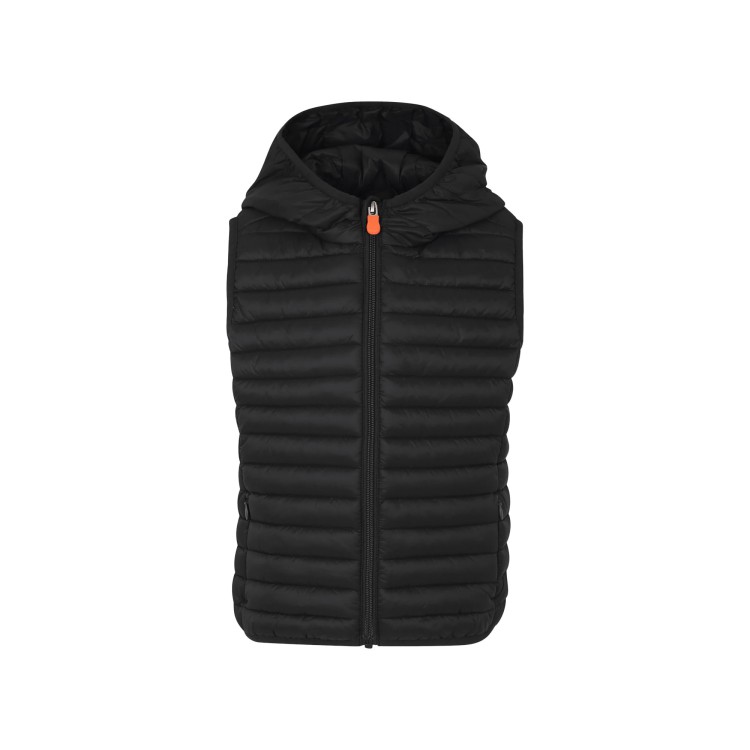 SAVE THE DUCK Gilet nero imbottito con cappuccio bambino