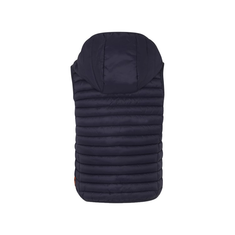 SAVE THE DUCK Gilet blu navy imbottito con cappuccio bambino
