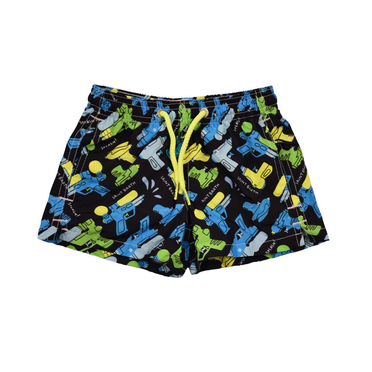 SAINT BARTH Costume nero stampa pistole ad acqua bambino