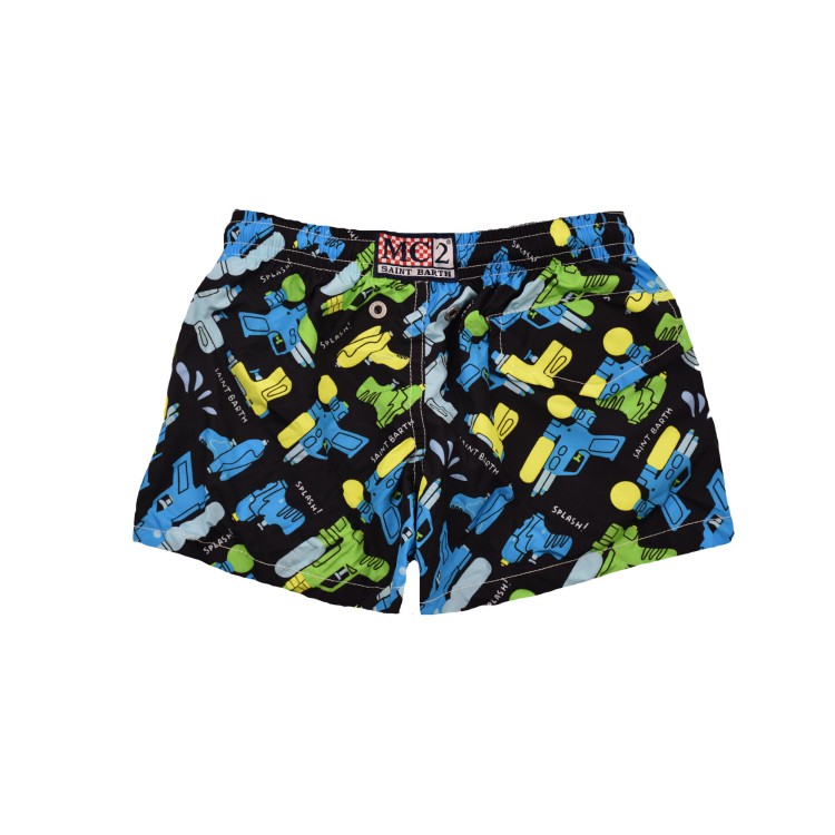 SAINT BARTH Costume nero stampa pistole ad acqua bambino