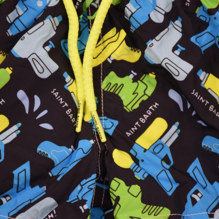 SAINT BARTH Costume nero stampa pistole ad acqua bambino