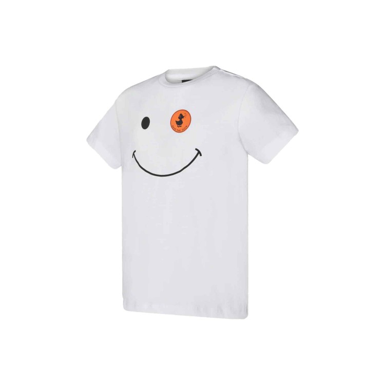SAVE THE DUCK T-shirt bianca con logo frontale e stampa bambini