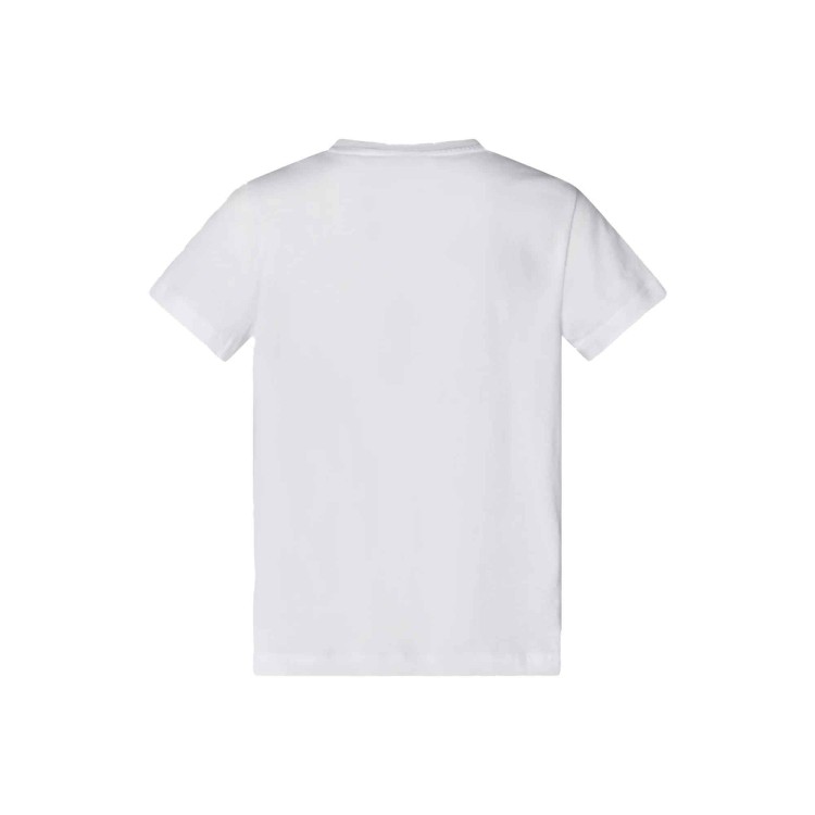 SAVE THE DUCK T-shirt bianca con logo frontale e stampa bambini