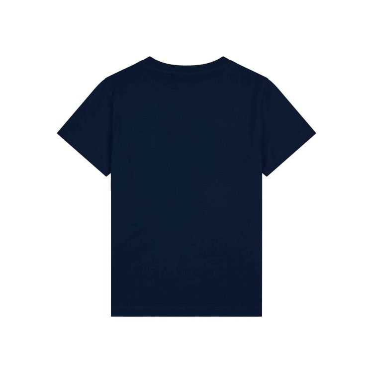 SAVE THE DUCK T-shirt blu navy con logo frontale e stampa bambini
