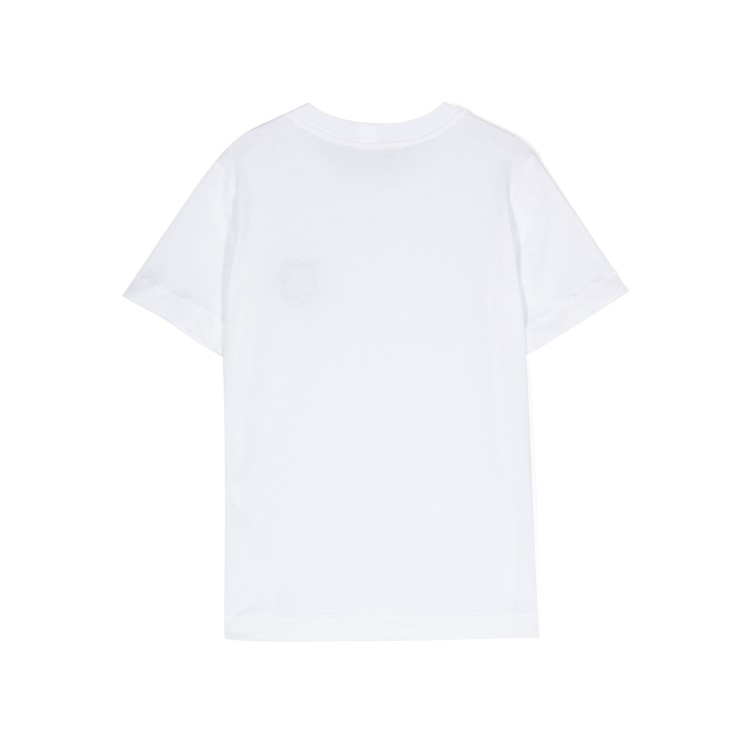 STONE ISLAND T-shirt bianca dettaglio compass bambini