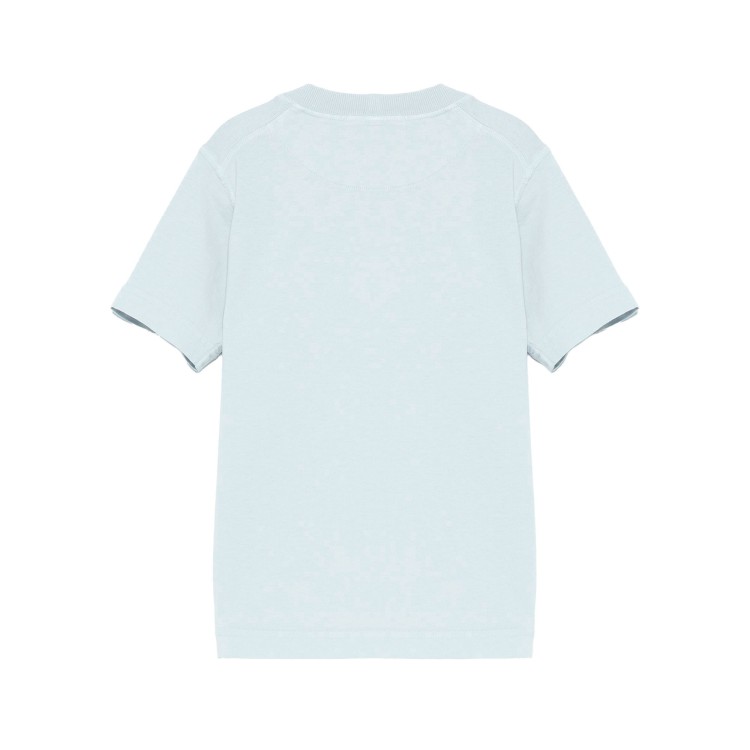 STONE ISLAND T-shirt celeste con ricamo logo bambini