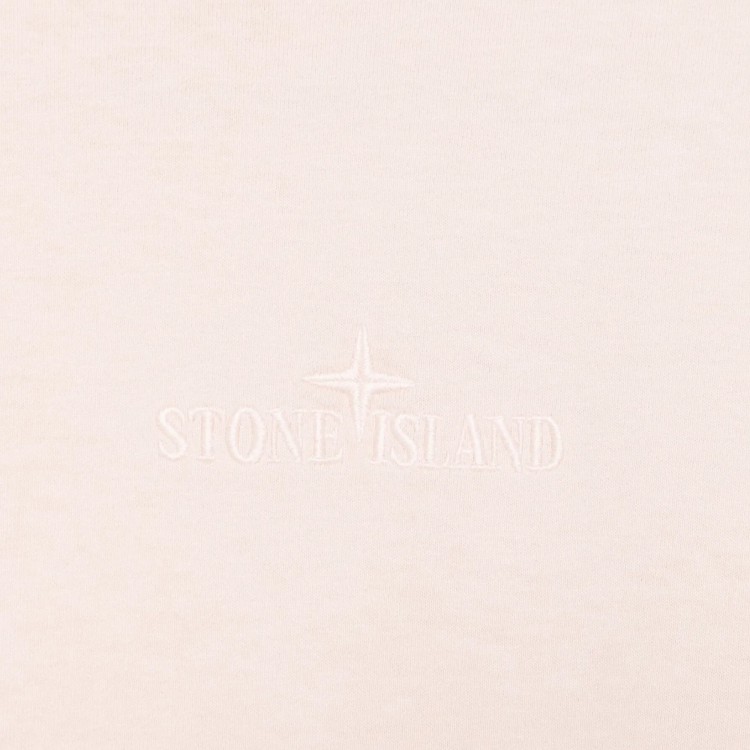 STONE ISLAND T-shirt rosa antico con logo ricamato bambini