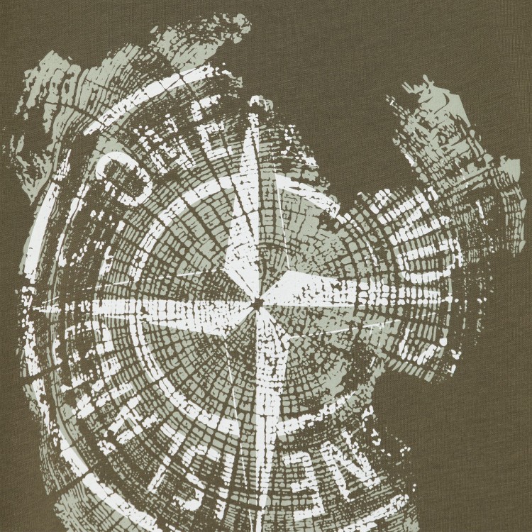 STONE ISLAND T-shirt verde oliva con stampa bambino