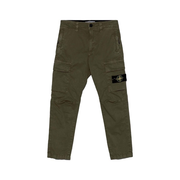 STONE ISLAND Pantaloni cargo verde militare bambino