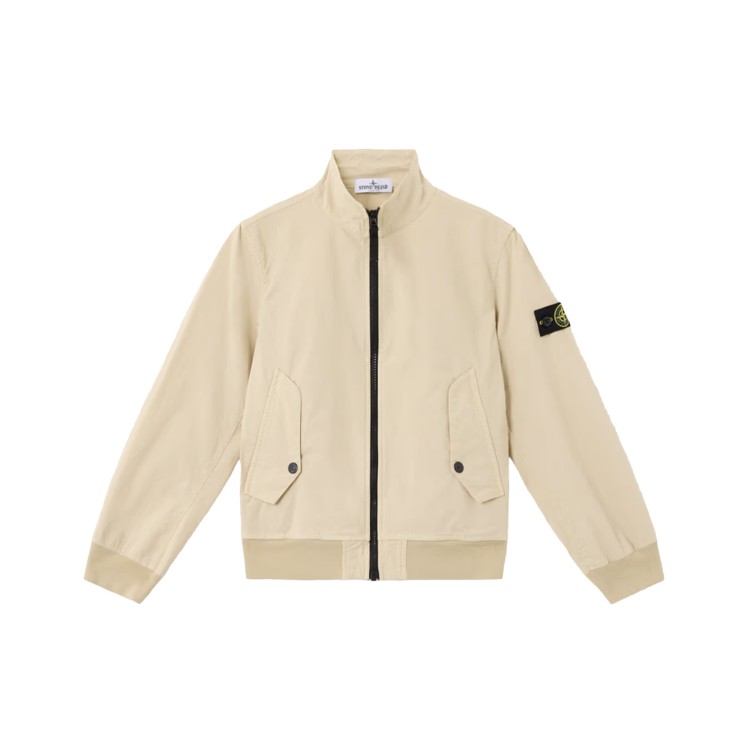 STONE ISLAND Bomber sabbia in cotone stretch con tasche bambini