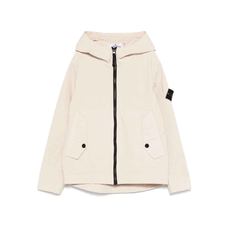 STONE ISLAND Giacca sabbia full zip con cappuccio bambini