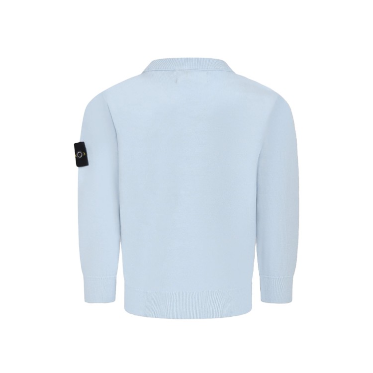 STONE ISLAND Maglione celeste con patch logo bambini