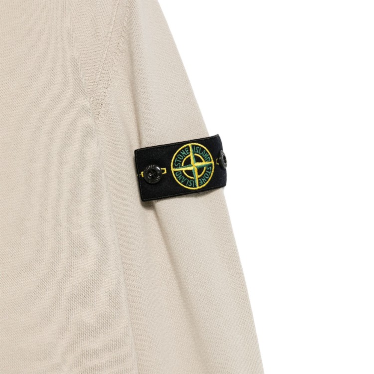 STONE ISLAND Maglione sabbia con patch logo bambini