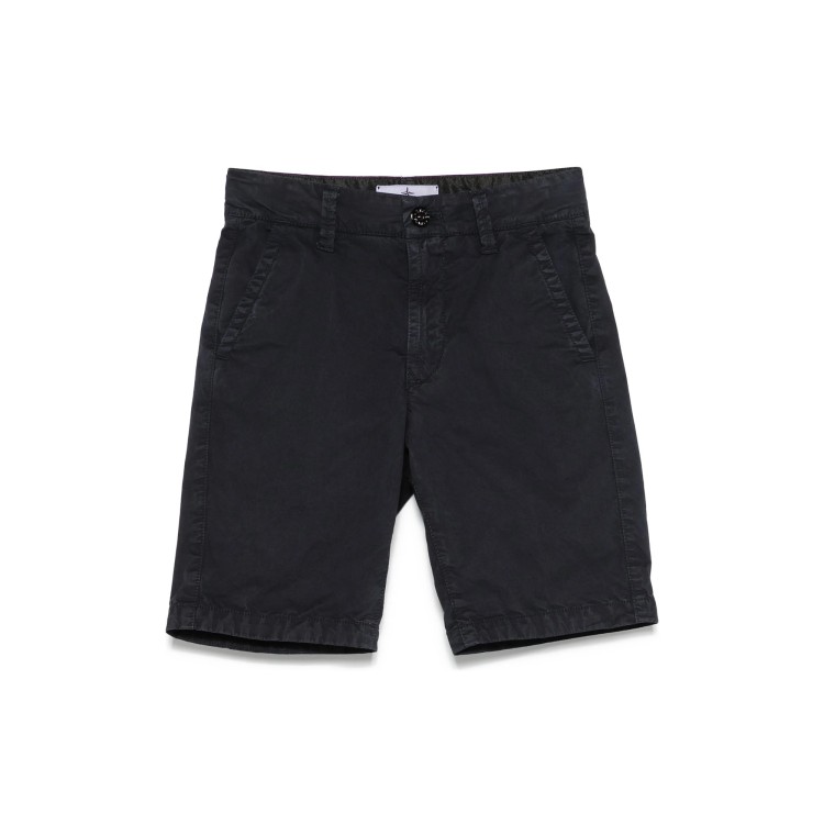 STONE ISLAND Bermuda blu navy in gabardine bambino