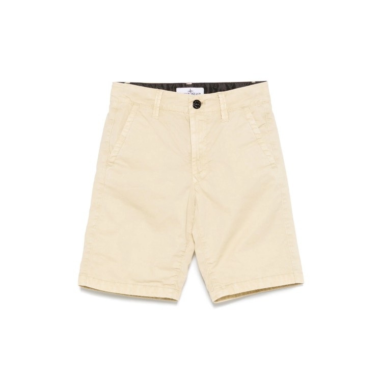 STONE ISLAND Bermuda sabbia in gabardine bambino
