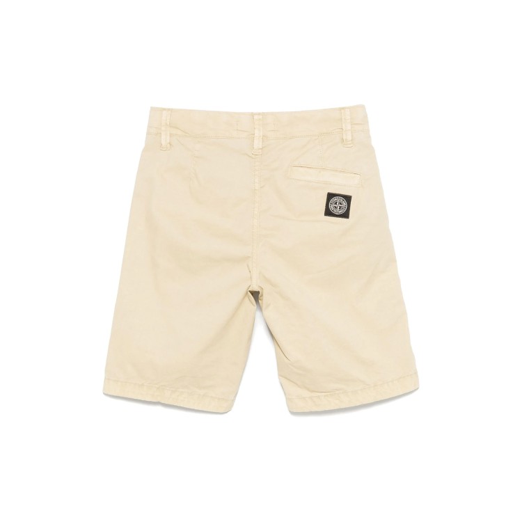 STONE ISLAND Bermuda sabbia in gabardine bambino
