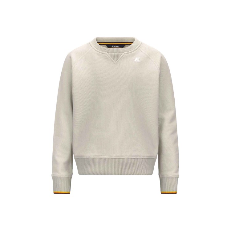 K-WAY Felpa beige girocollo in cotone bambini
