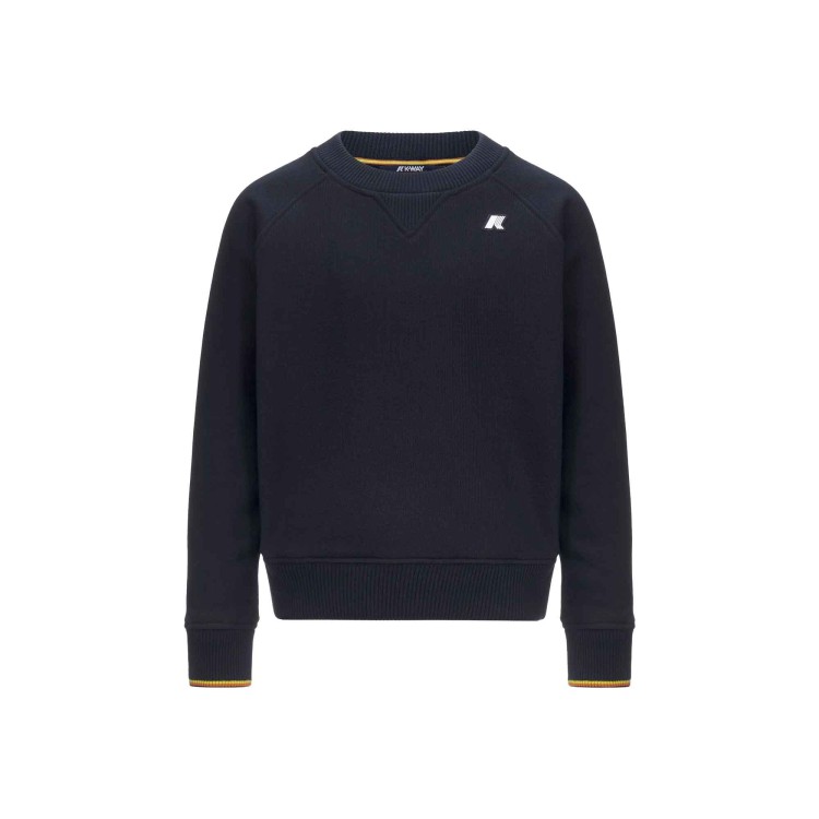 K-WAY Felpa blu navy girocollo in cotone bambini