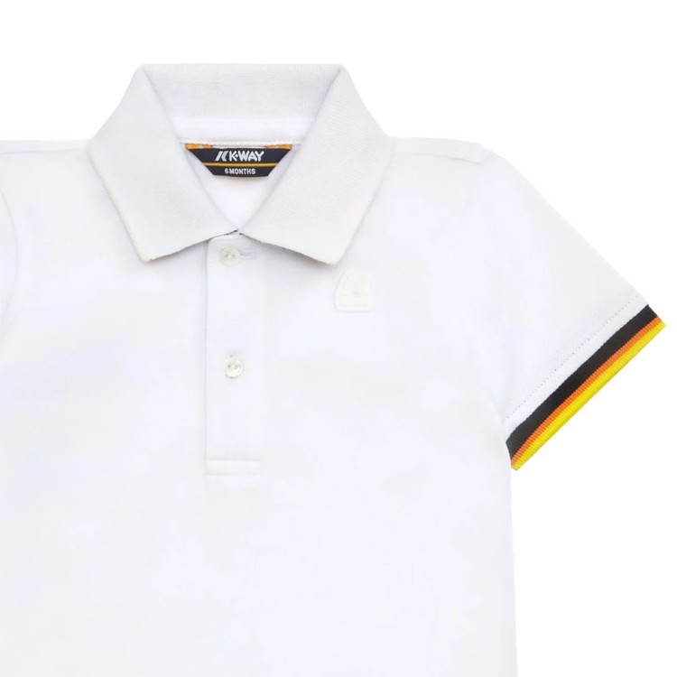 K-WAY Polo in piquet di cotone stretch bianca bambino