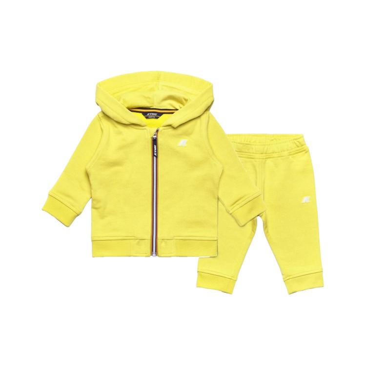 K-WAY Set lime felpa e pantaloni neonati