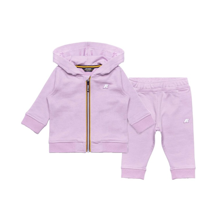 K-WAY Set lilla felpa e pantaloni neonata