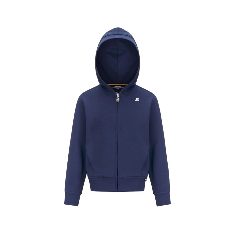 K-WAY Felpa blu full-zip con cappuccio bambini