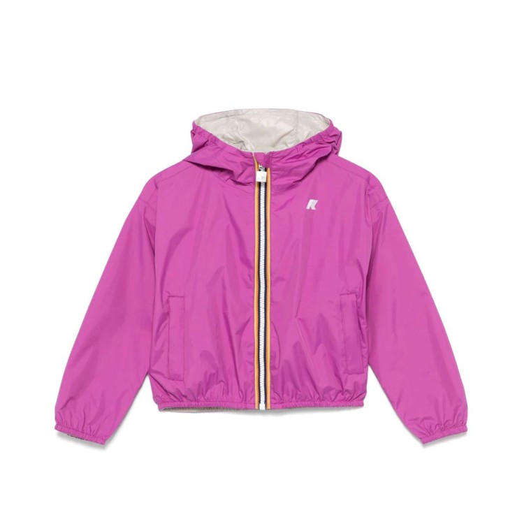 K-WAY Giacca viola reversibile con cappuccio bambina