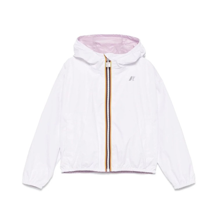 K-WAY Giubotto bianco reversibile con cappuccio bambina