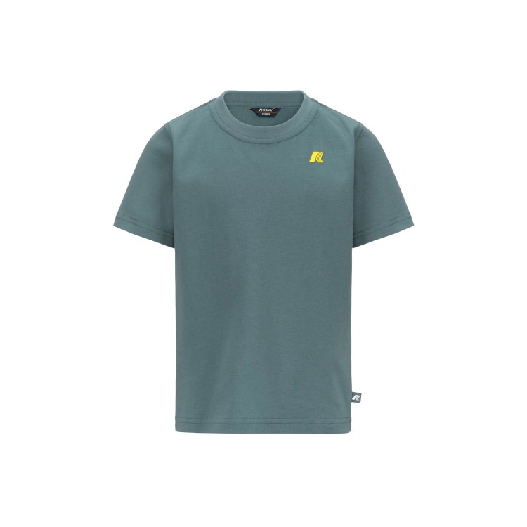 K-WAY T-shirt ottanio con logo e grafica bambini