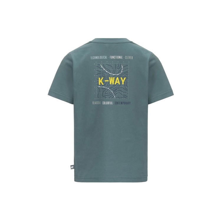 K-WAY T-shirt ottanio con logo e grafica bambini