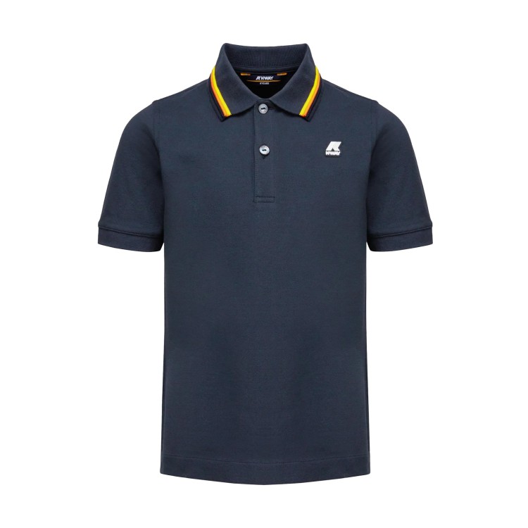 K-WAY Polo da bambino realizzata in piquet blu per bambino