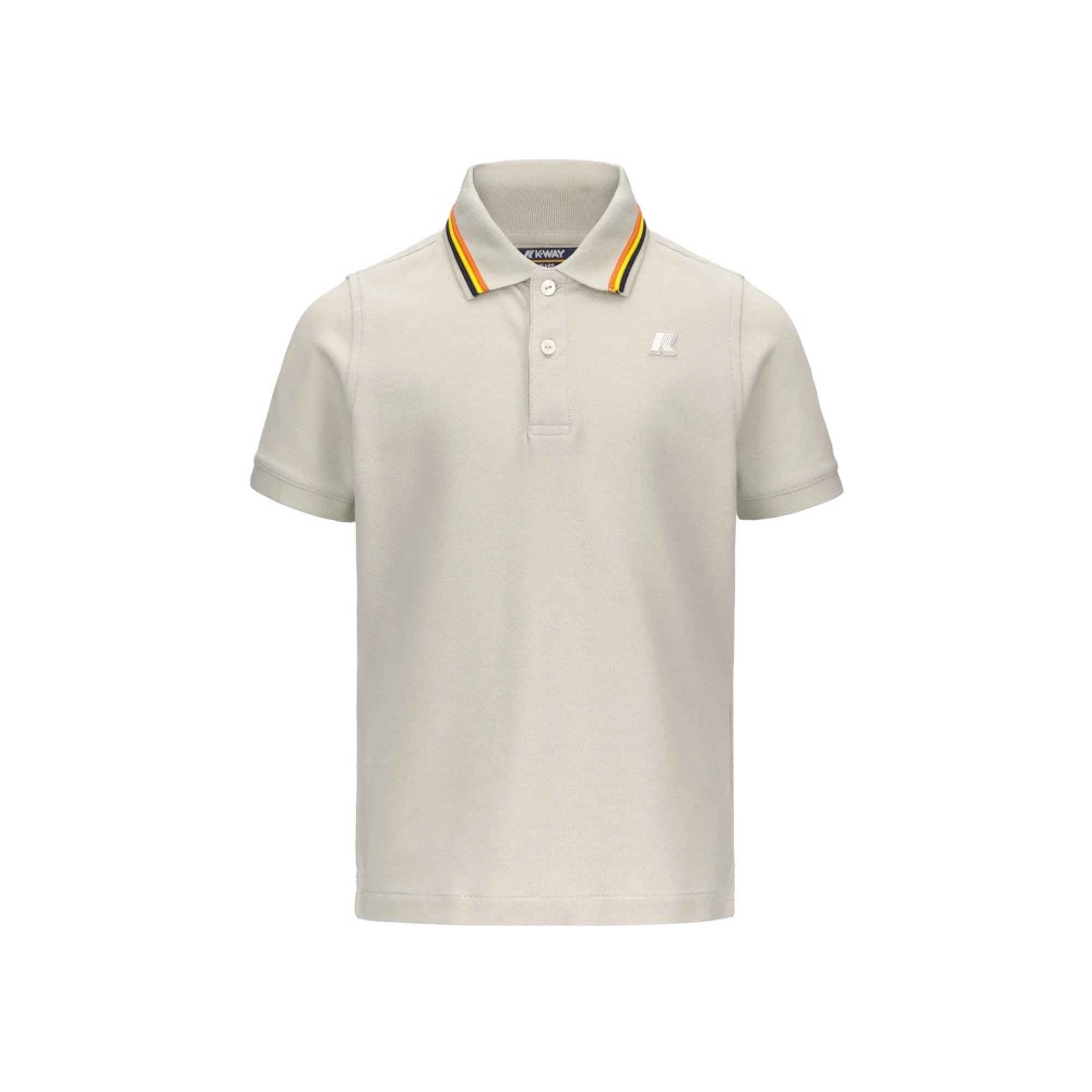 K-WAY Polo beige in piqué...