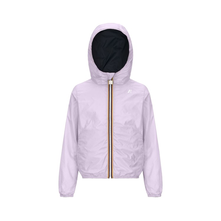 K-WAY Giacca blu navy reversibile con cappuccio bambina