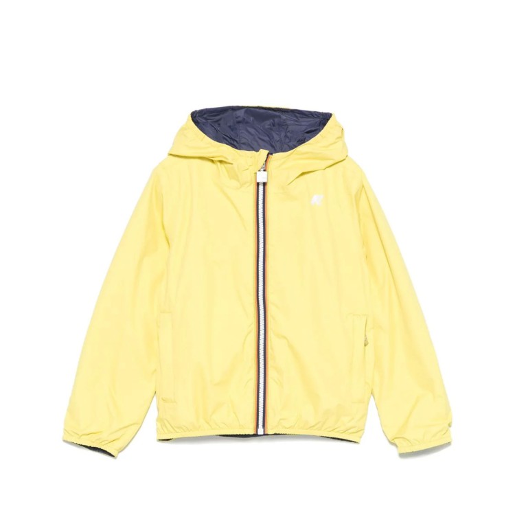 K-WAY Giacca giallo e blu reversibile con cappuccio bambini