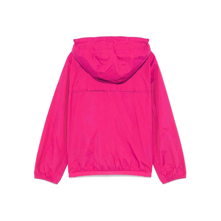 K-WAY Giacca fucsia antivento con cappuccio bambini