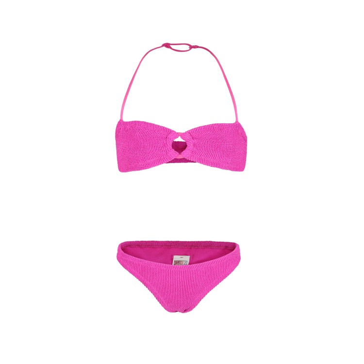 SAINT BARTH Bikini fucsia arricciato bambina