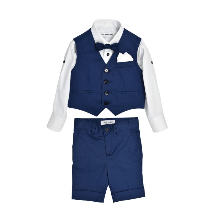 COLORI CHIARI Completo cerimonia 5 pezzi cotone bambino