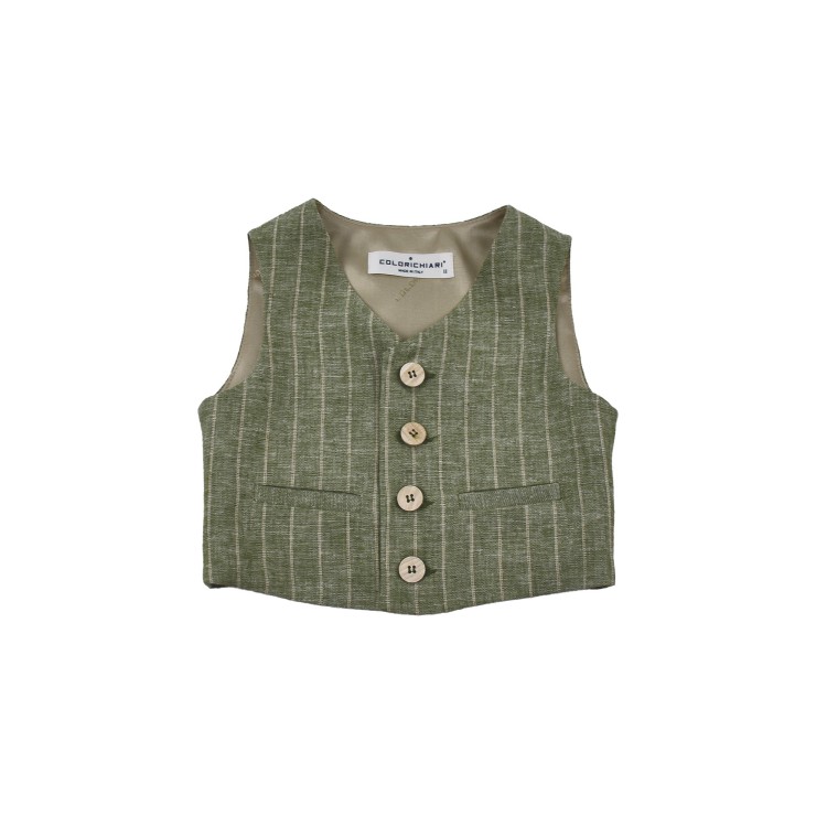 COLORI CHIARI Completo 4 pezzi verde e beige neonato