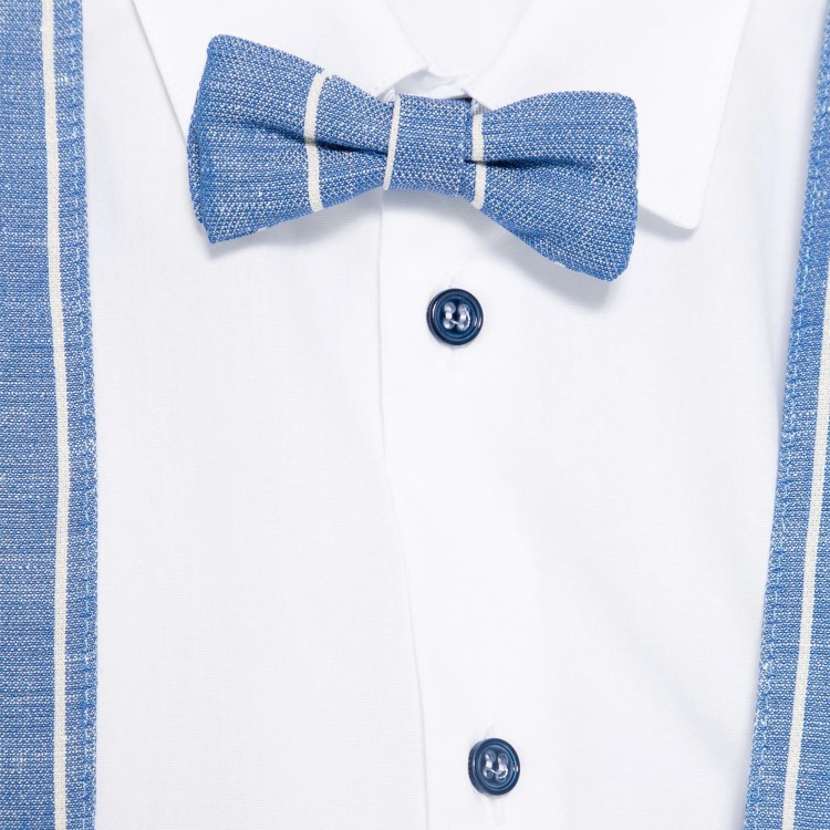 COLORI CHIARI Completo 4 pezzi bianco e azzurro a righe neonato