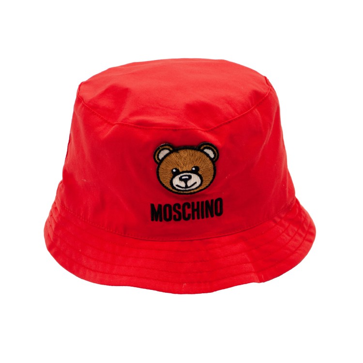 MOSCHINO Cappello bucket Teddy Bear rosso neonato