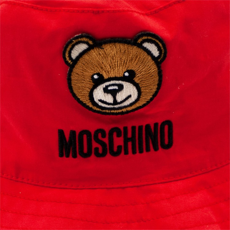MOSCHINO Cappello bucket Teddy Bear rosso neonato