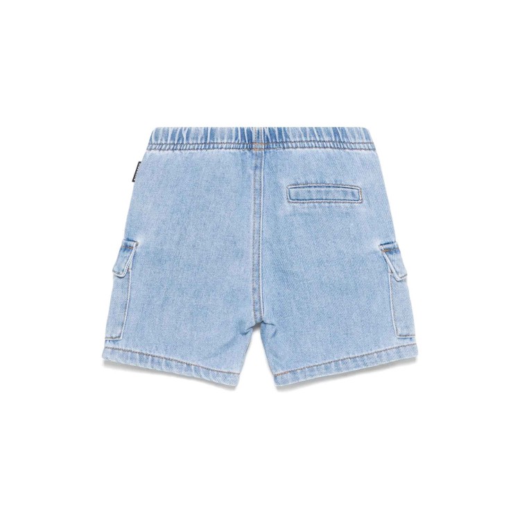 MOSCHINO Shorts cargo in denim chiaro Teddy neonato