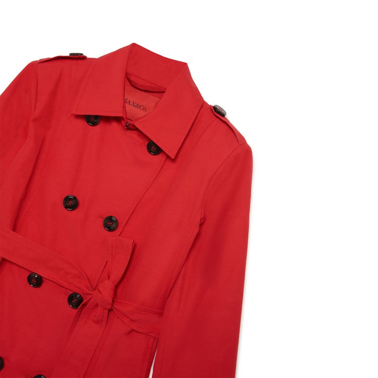 MAX&CO Cappotto rosso doppiopetto con cintura bambina