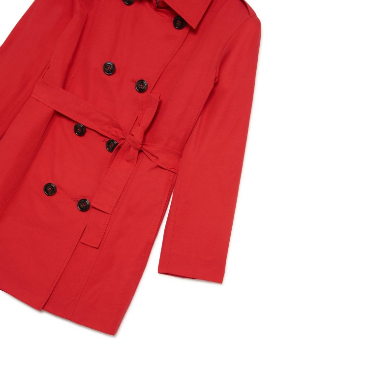 MAX&CO Cappotto rosso doppiopetto con cintura bambina